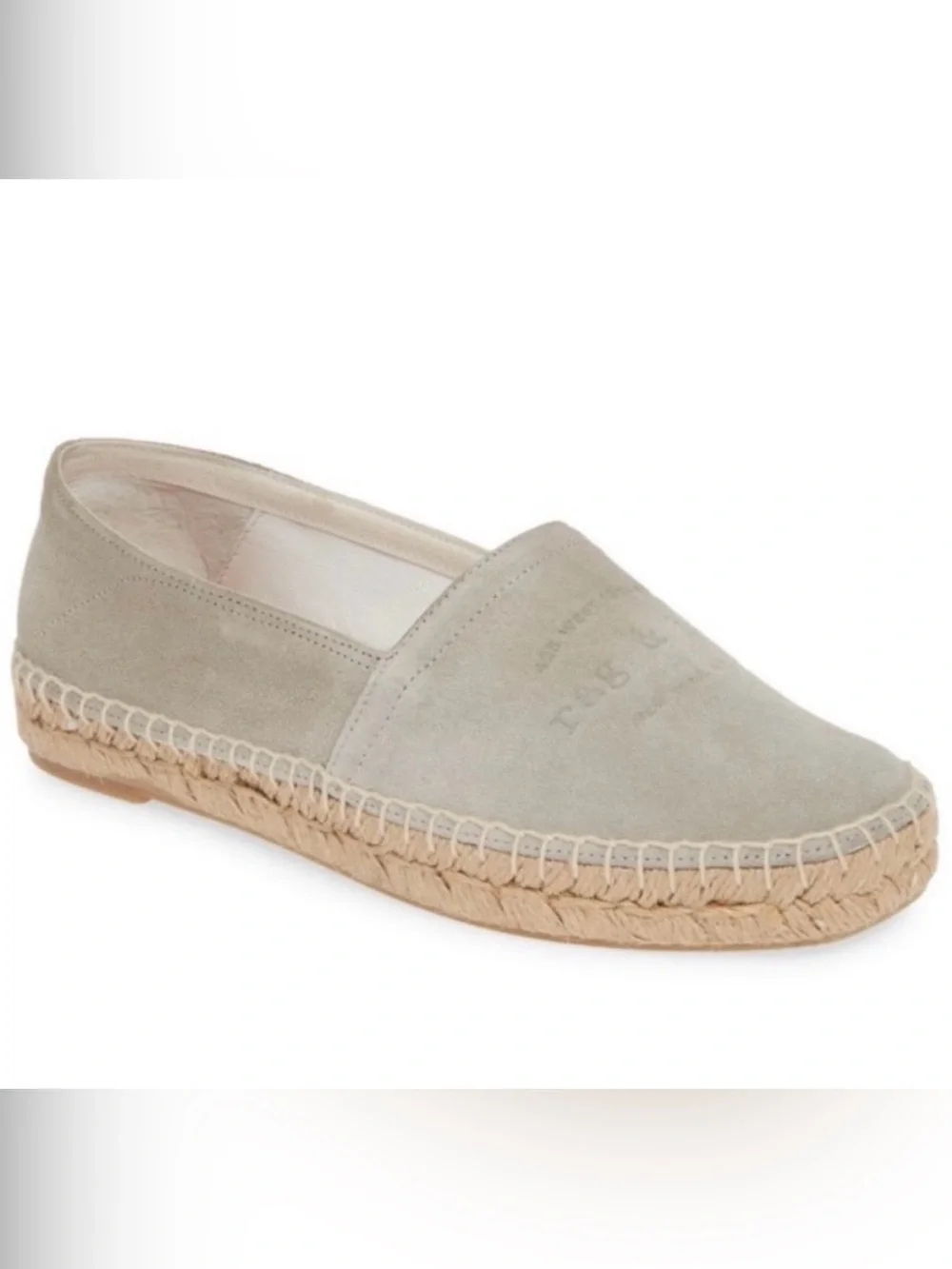 Rag & Bone Light Grey Suede Espadrille Flats